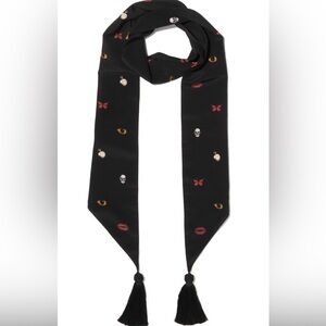 Alexander McQueen Black Butterfly Patterned Women's Scarf
